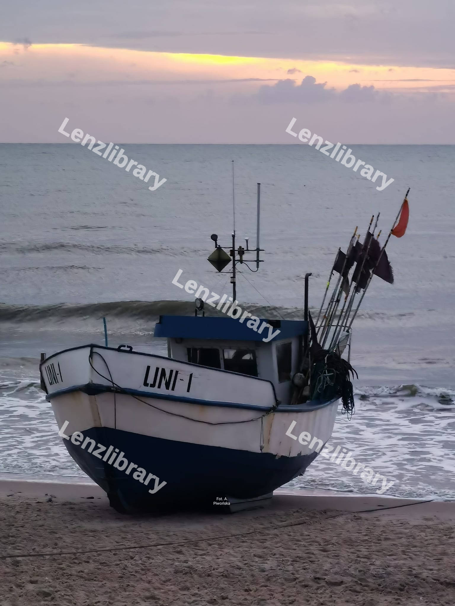 Seaside landscape with boat